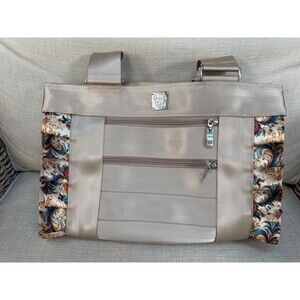 Buckle Up Bags Taupe Moonstone Ruffle Seatbelt Tote Bag (Similar to Harveys)